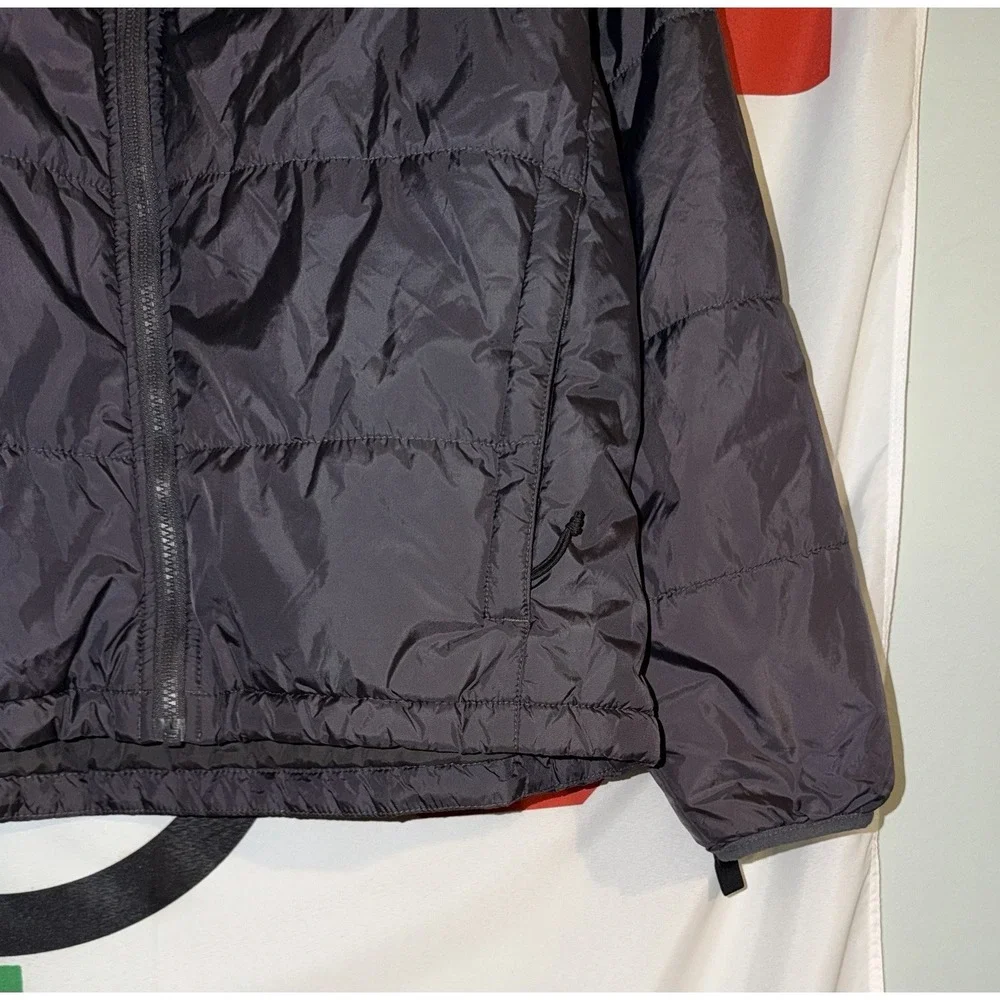 North Face Puffer Jacket Mens Medium Gray Full Zip Polyester Fill